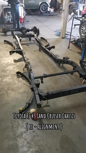 Been busy again on a Toyota Land Cruiser FJ40 series (rebuild) re aligning the chassis to its original state #fjcruiser #chassisrepair #landcruiser #mechanic