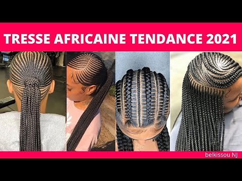 Tresse africaine tendance 2022, idée de coiffure africaine, jolie modèle de tresse femme