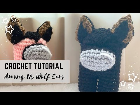 How To Crochet Wolf Ears from Among Us, Amigurumi Tutorial | Corpse's Cat Ears | Among Us Hats