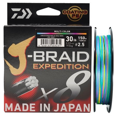 2024 J-BRAID Expedition X8 Fishing Line 150/300M Braided PE MULTI COLOR 150M 5.0 60LB 0.32 mm - Walmart.ca