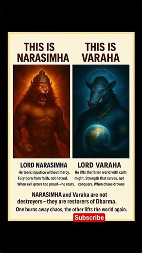 Narasimha & Varaha — The Divine Protectors of Dharma Revealed | Sanatan Dharma Explained #Shorts