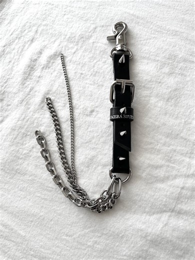 Handcrafted Punk Keychain Leather Spike Mens Bag Charm Pants Chain Silver Key Unisex Dark Statement Jewelry Gothic Style BDSM / M-7 - Etsy
