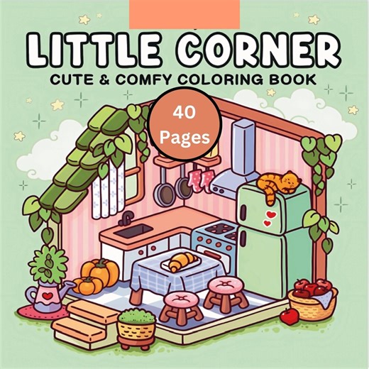 Coco Wyo Little Corner Coloring Book PDF – 40 Printable Pages for Kids & Adults, Instant Digital Download, Bold and Easy Coloring Book - Etsy