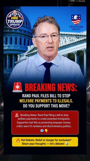 🔥 Rand Paul Moves to Stop Welfare PaymentsBig Debate in USA#breakingnews #uspolitics #usa#viralnews