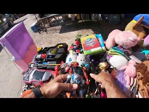 Finding some cool action figures at the flea market