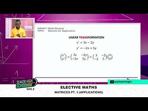 SHS 2 - ELECTIVE MATHS - MATRICES PT 3 ( APPLICATIONS )