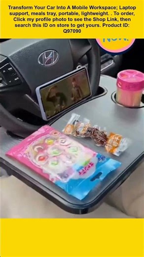 This is a desk mount that allows you to use your laptop while driving or riding.