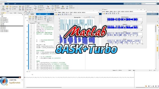 基于8ASK调制解调 Turbo编译码通信链路matlab误码率仿真
