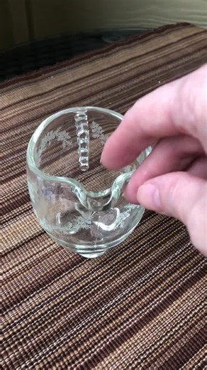 Vintage Depression Era Etched Glass Creamer With Winged Handles - Art Nouveau Tableware - Etsy