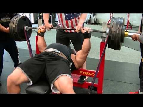 Max effort shirtless bench press workout