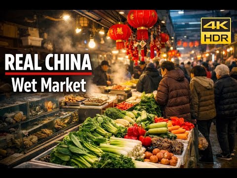 🇨🇳 Real Chinese Wet Market Before Lunar New Year 2026 | Hangzhou Fengqi Market 4K HDR Walking Tour