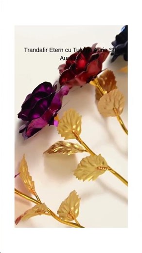 Trandafir Etern cu Tulpina Aurie SIF Auraliv®