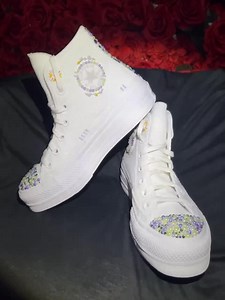 Bling Blue Platform Converse Women’s Size 6 - Etsy