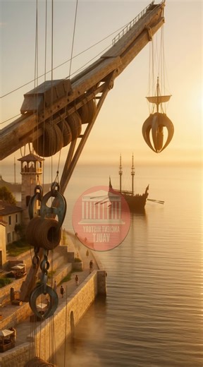 Archimedes crane grappling hook 214-212 BCE... #AncientHistory #SiegeOfSyracuse #AncientEngineering #AncientWeapons #NavalWarfare #MilitaryHistory #PunicWars #HistoryReels #HistoryShorts #HistoryDebate | Ancient History Vault