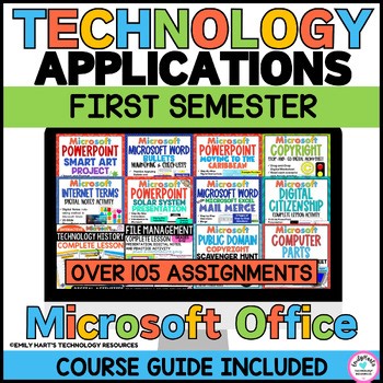 TECHNOLOGY APPLICATIONS COMPLETE COURSE 1st SEMESTER COMPUTER BUNDLE - MICROSOFT