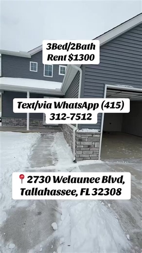 Spacious 3bed/2bath available for rent at affordable price, Enjoy a comfortable living space with ample natural light and relax in style !😊 Pet friendly 🐕/🐈 Text/via WhatsApp (415) 312-7512 for more information #florida #tallahassee #rent #fyp #apartment