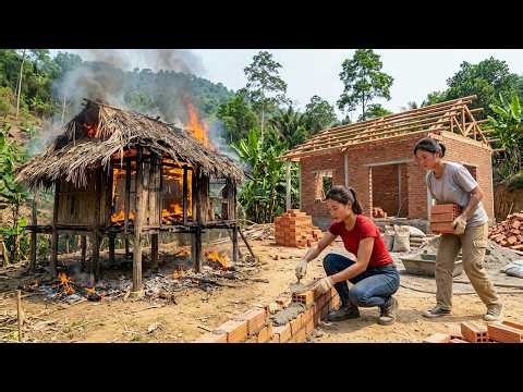 Full Process: Young Girl Helps Her Single Mom Sister Build a New Home