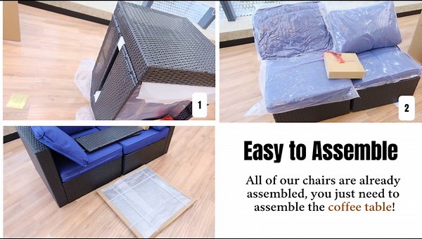 Stabenton 14-Piece Rattan Wicker Outdoor Patio Conversation Sofa Seating Set with Coffee Table, Dark Gray Cushions and Sofa Cover GRAY-C-14P