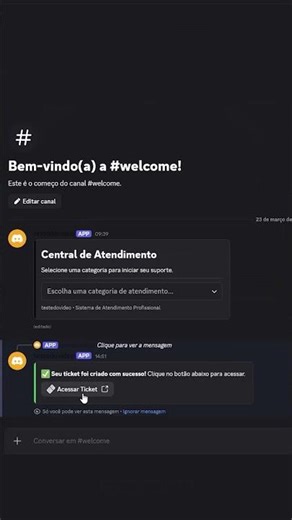 Bot ticket com painel membro e staff