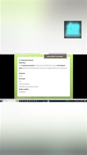 Power Set & Cartesian Product in Seconds | Discrete Math #learnwithyourbuddy #shorts #fypシ