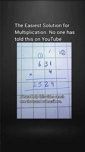 Easiest 3-Digit Multiplication Trick (631 x 4)