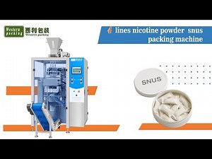 4 lanes nicotine snus sachet packing machine original video