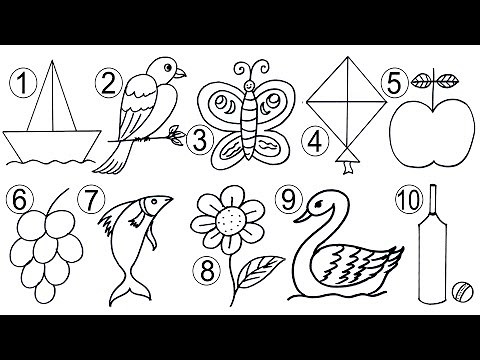 How to draw pictures using numbers, Simple Drawing Ideas for beginners