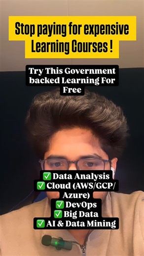 Abhisek Sahu on Instagram: "Did you know the Government of India and NASSCOM are giving away Data Analysis, AI , Cloud , AWS , Azure , Data Analytics training etc for FREE? 🇮🇳✨ If you’ve been wanting to break into tech ,this is your sign. Follow and comment 'link' i will share you the link in your dm ✅ If you want to master everything from AI to DevOps without spending a dime, here is your definitive "Zero-Cost" roadmap. 🏛️ The "Everything" Portal: FutureSkills Prime This is a collaboration b