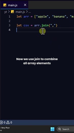 Convert Array into CSV #coding #javascript #stem #science