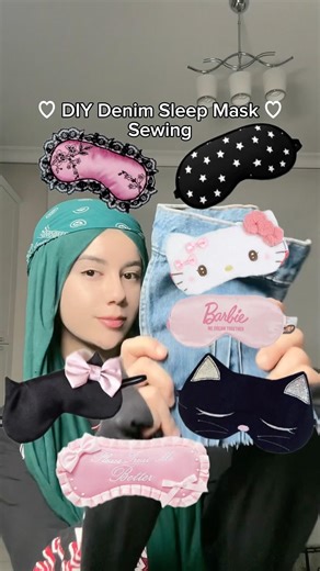 DIY Denim Sleep Mask Sewing✂️ #diy #sewing