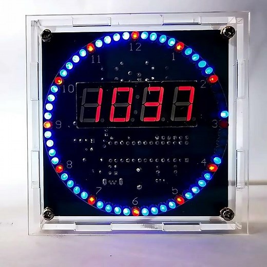 ICStation DS1302 DIY Rotating LED Clock #shorts