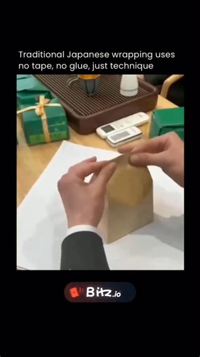 Tech solutions on Instagram: "Traditional Japanese wrapping uses no tape, no glue, just technique, relying entirely on precise folding, tension, and balance to secure an item beautifully and safely. This method, often inspired by practices like furoshiki, transforms simple paper or cloth into a functional and elegant package. It reflects a deep respect for craftsmanship and minimalism, where skill replaces excess materials and every fold serves both a practical and aesthetic purpose. . . . #ai #