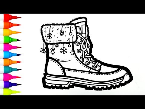 Winter Shoes Drawing ❄️ 👢 | How to Draw Snow Boots Step by Step Tutorial