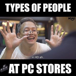 true love is when a gf waits for her bf finish shopping at pc store | MGAG