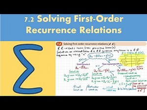 7.2 Solving first order recurrence relations (Decision 2 - Chapter 7: Recurrence relations)