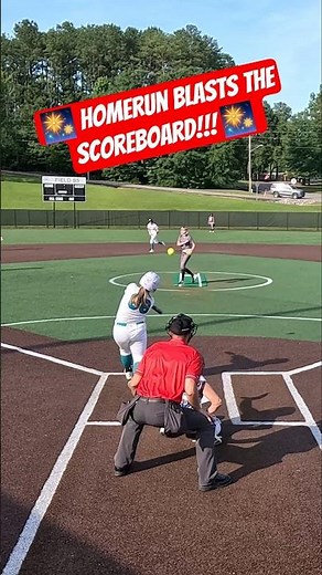 🥎💥 OFF THE SCOREBOARD! What a Home Run! #Shorts #softball