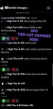 [GPO]TIER-LIST CHANGES FOR TRADING! #grandpieceonline #gpo #gpoupdate5 #trading #roblox #robloxanime