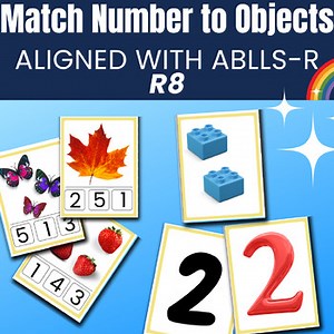 Matching Numbers to Objects Photo Picture Cards Aligned with ABLLS R8