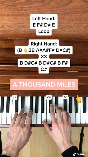 A thousand miles (Piano Tutorial) #piano #pianotutorial #athousandmileschallenge #athousandmiles #easypiano