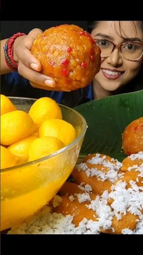 ASMR: Eating Different Types Of Indian Sweets Eating Challenge 😳😋 Bahubali Laddu Mukbang 😍
