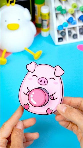 Paper piggie that goes OINK! 🐷 #DIY #fidget