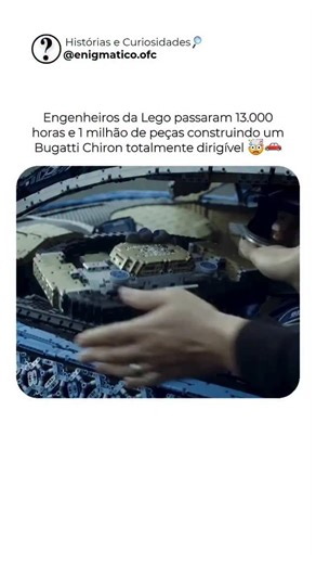 Histórias e Curiosidades 🔎 on Instagram: "Parece um brinquedo até você perceber que ele realmente anda. Em 2018, uma equipe de engenheiros da LEGO aceitou um desafio que ninguém acreditava ser possível: recriar o Bugatti Chiron inteiramente com peças LEGO Technic e fazê-lo se mover por conta própria. O resultado foi um supercarro em tamanho real e totalmente funcional, construído com mais de 1 milhão de peças LEGO e movido por 2.304 motores LEGO Power Functions. Ele produzia 5,3 cavalos de potê