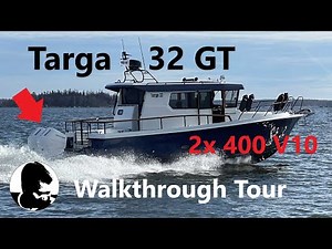 Targa 32 GT with Twin 400 HP V10 Mercury Outboards - Boat Walkthrough Video Tour