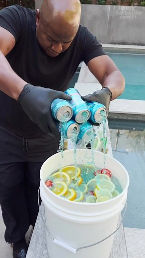 Blue Typhoon Bucket #tipsybartender #cocktail #bucket #fruits #blue | Bartender