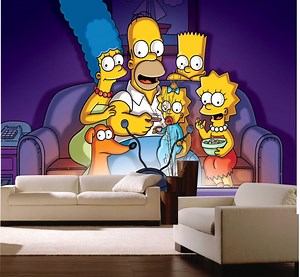 Simpson Family Wallpaper: Cartoon Wall Decor, Custom Size - Etsy