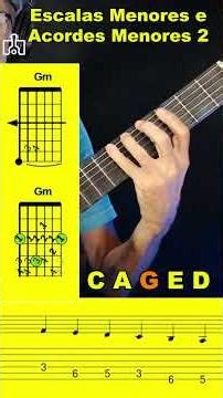 CAGED ESCALAS MENORES 2 Parte 1 Violão Para Todos #shotrs #violao #auladeviolao