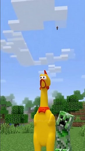 Minecraft and rubber chicken squeakers BOOM! #minecraft #chicken #funny #viral #viralvideo