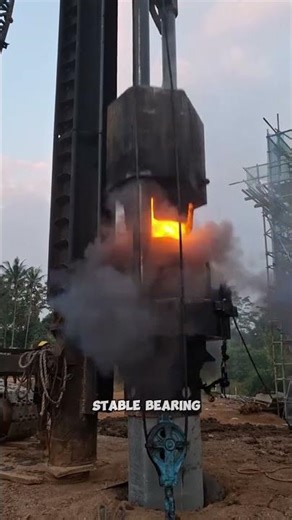 Extreme Diesel Hammer Driving Deep Foundation Piles