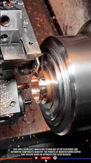 Innovation Technology Manufacturing: CNC Lathe Copper Ring Spacer Machine High Precision #tech