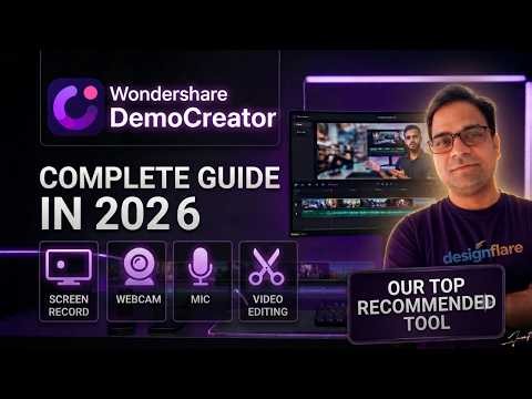 Wondershare DemoCreator Complete Tutorial 2026 | Screen Record, Webcam, Mic & Editing